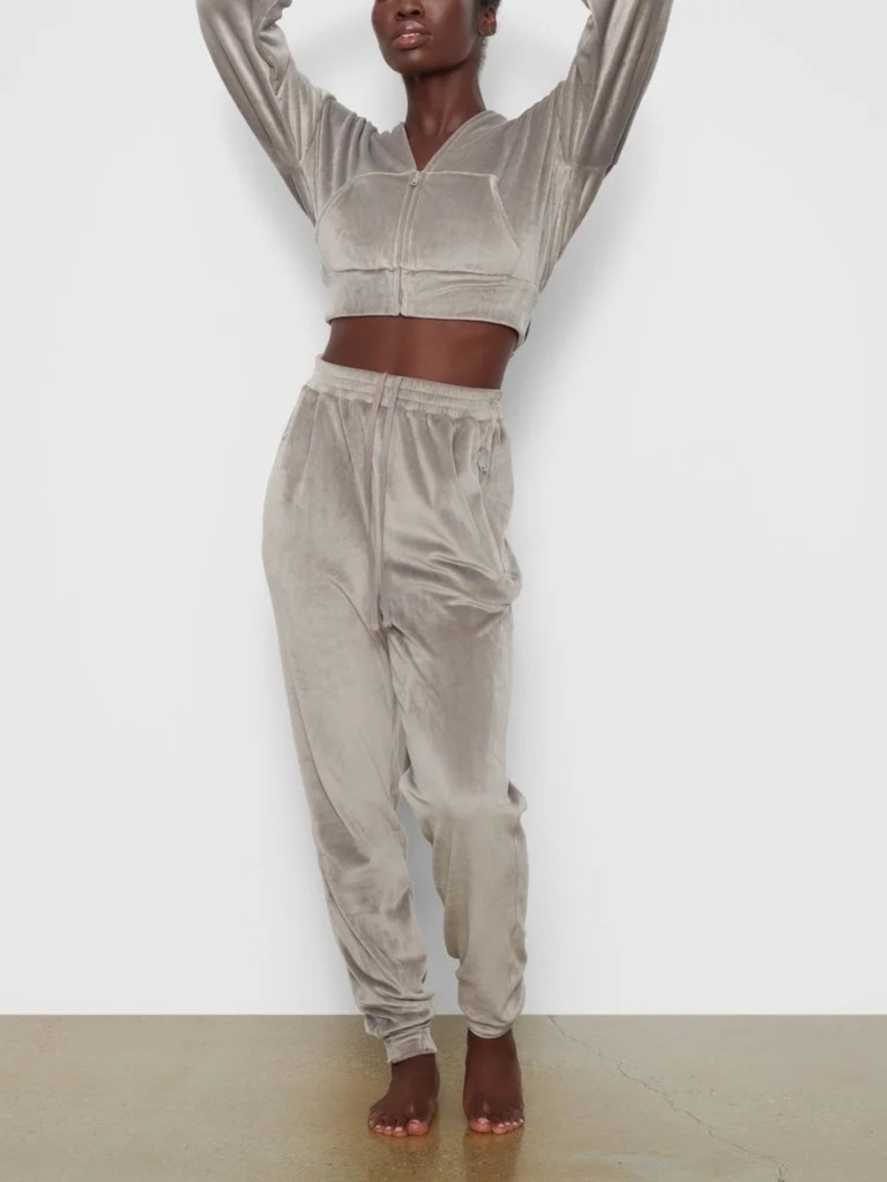 SKIMS Plush Velour Set! Includes a cropped hoodie and joggers.